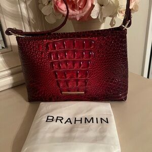 Brahmin Red Crocodile Embossed Women's Bag